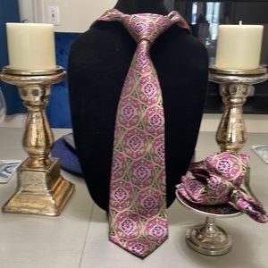 Nasty necktie by Tietanica with matching pocket square.